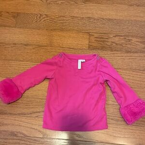 Toddler girls Janie and Jack size 3 Pink 3/4 Sleeve Top in hot pink